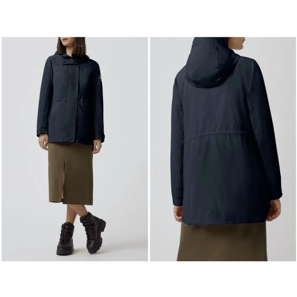 Canada Goose Women's Atlantic Navy Blue Minden Windproof Jacket Size Large - Picture 1 of 9